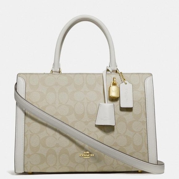 NWT COACH SIGNATURE ZOE SATCHEL - Picture 1 of 3